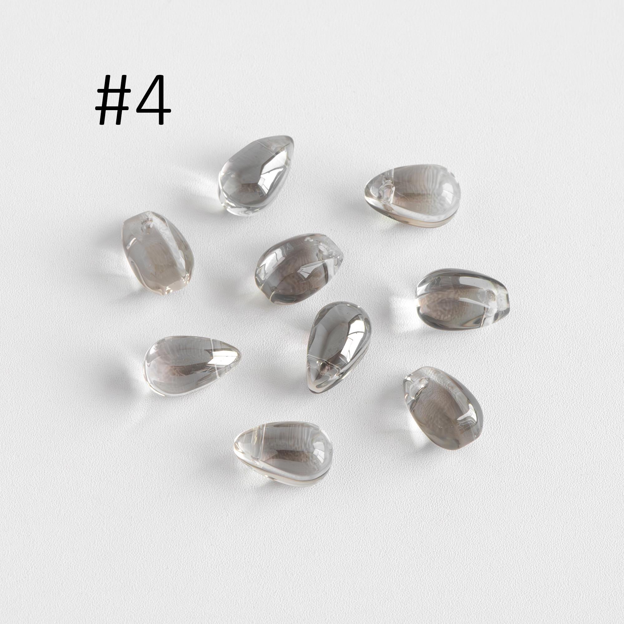 Glass Teardrop beads 9x6mm, Tear Drop Crystal Pear Beads, (GM-032)/ 50 beads